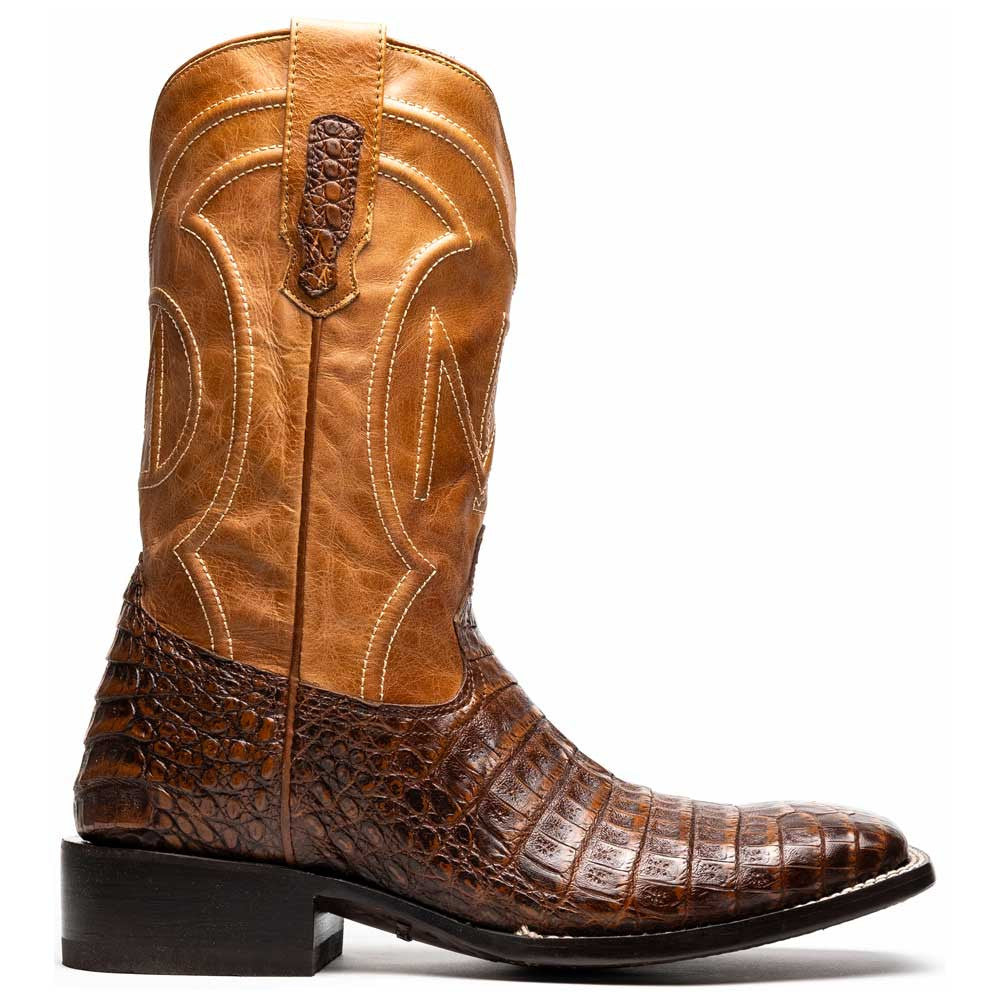 Tucson Genuine Caiman Belly Skin Aged Maple Cowboy Boot | Marco Di Milano Western Boots