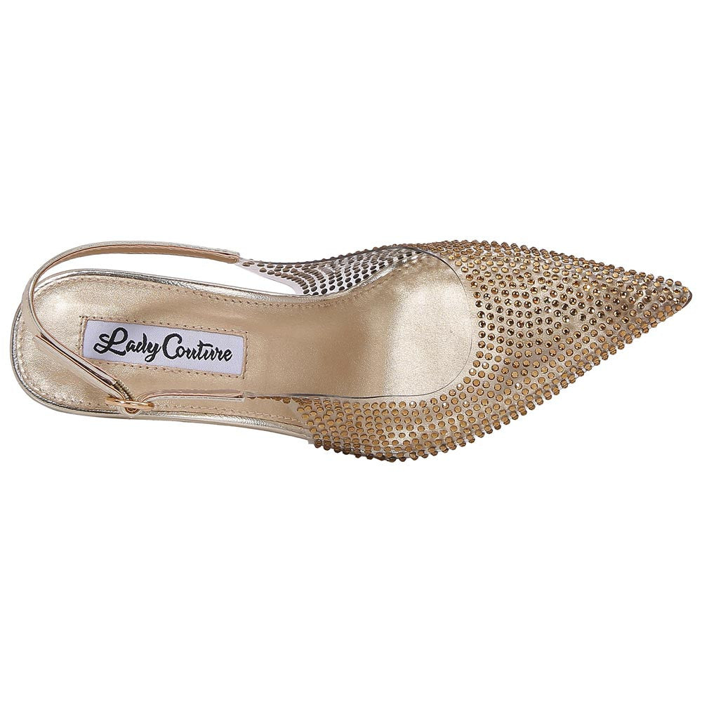 Lady Couture Irene 3.5” High Heel Pumps in Gold