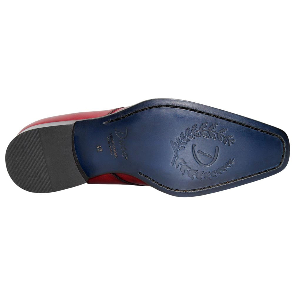 DUCA Sermoneta Antique Red Men's Italian Calf Leather Derby Dress Shoes