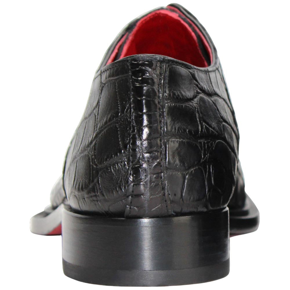 Fennix of Italy Genuine Alligator & Lizard Skin KINGSTON Black Shoe(US Men Size)