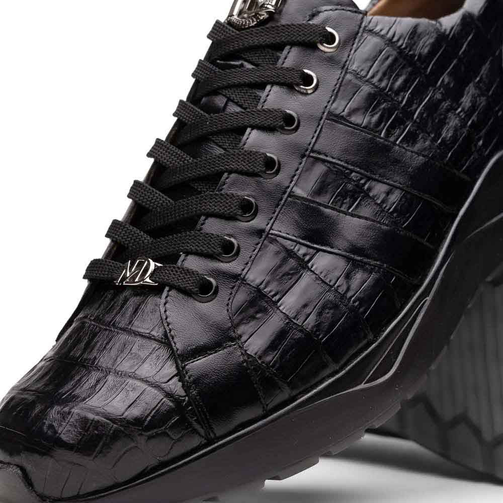 Marco Di Milano Nino Fashion Black Caiman Crocodile Sneaker