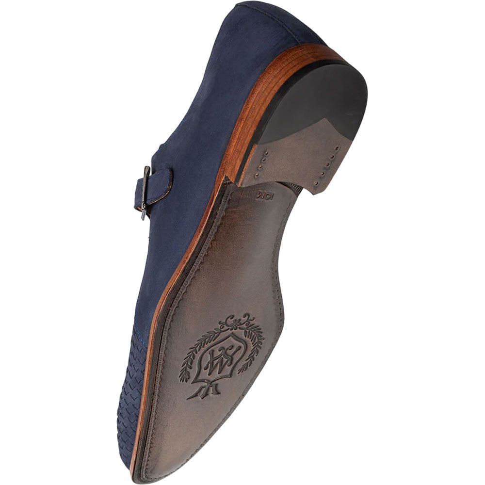 Mezlan Men's Ayllon Woven Nubuck Monk Strap in Blue