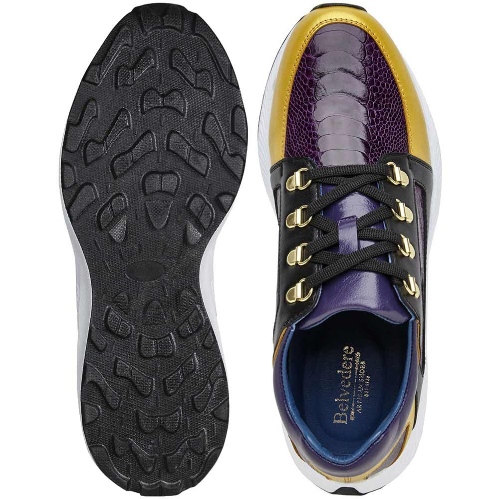 Belvedere Adam Multicolor Genuine Ostrich & Soft Italian Calf Leather Sneakers
