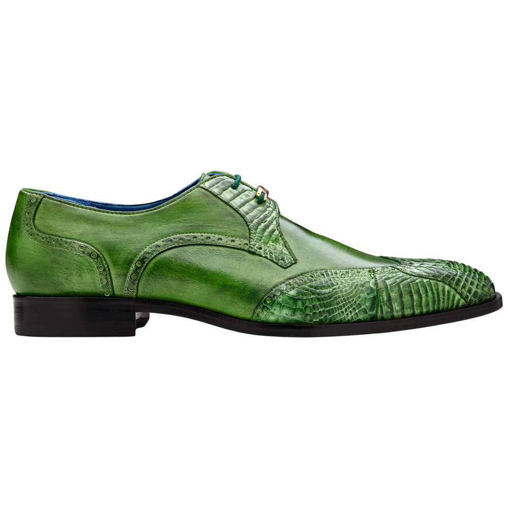 Belvedere Antonio Emerald American Alligator Skin Wingtip Derby (USA Men Size)
