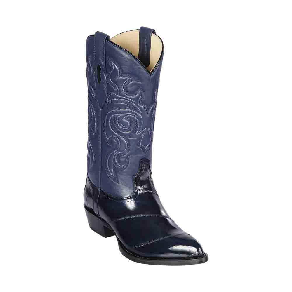 Los Altos Navy Eel Skin J-Toe
