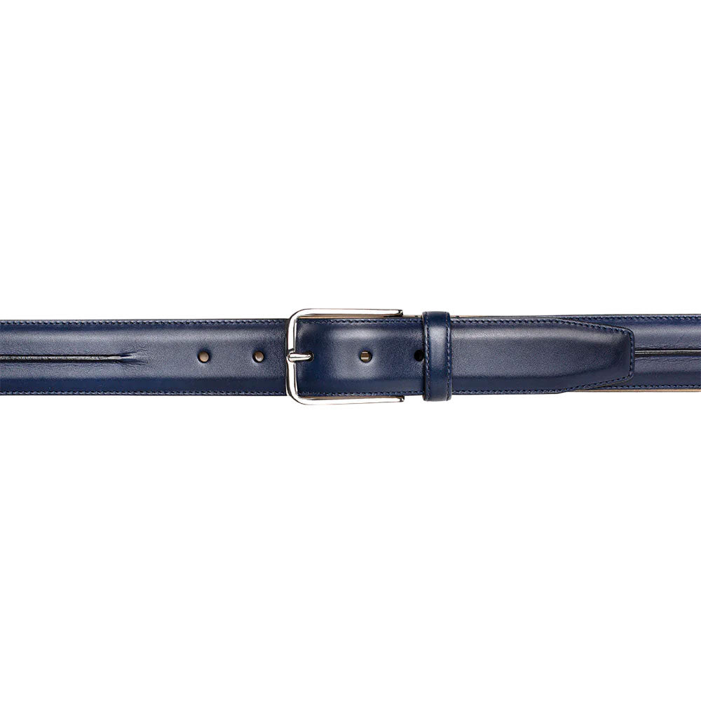 Mezlan Men's Classic Center Piperd Calfskin Belt in Blue