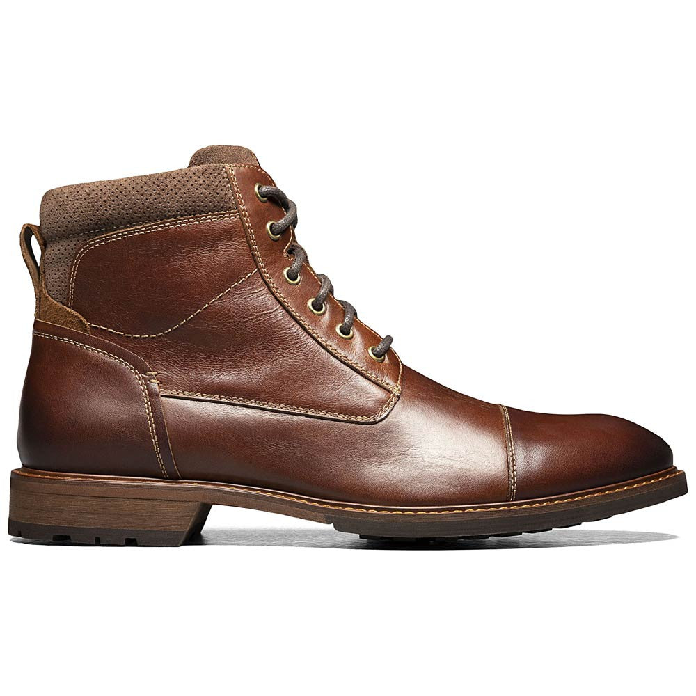 Lodge Cap Toe Lace Up Boot | Florsheim Chestnut Dress Boots for Men