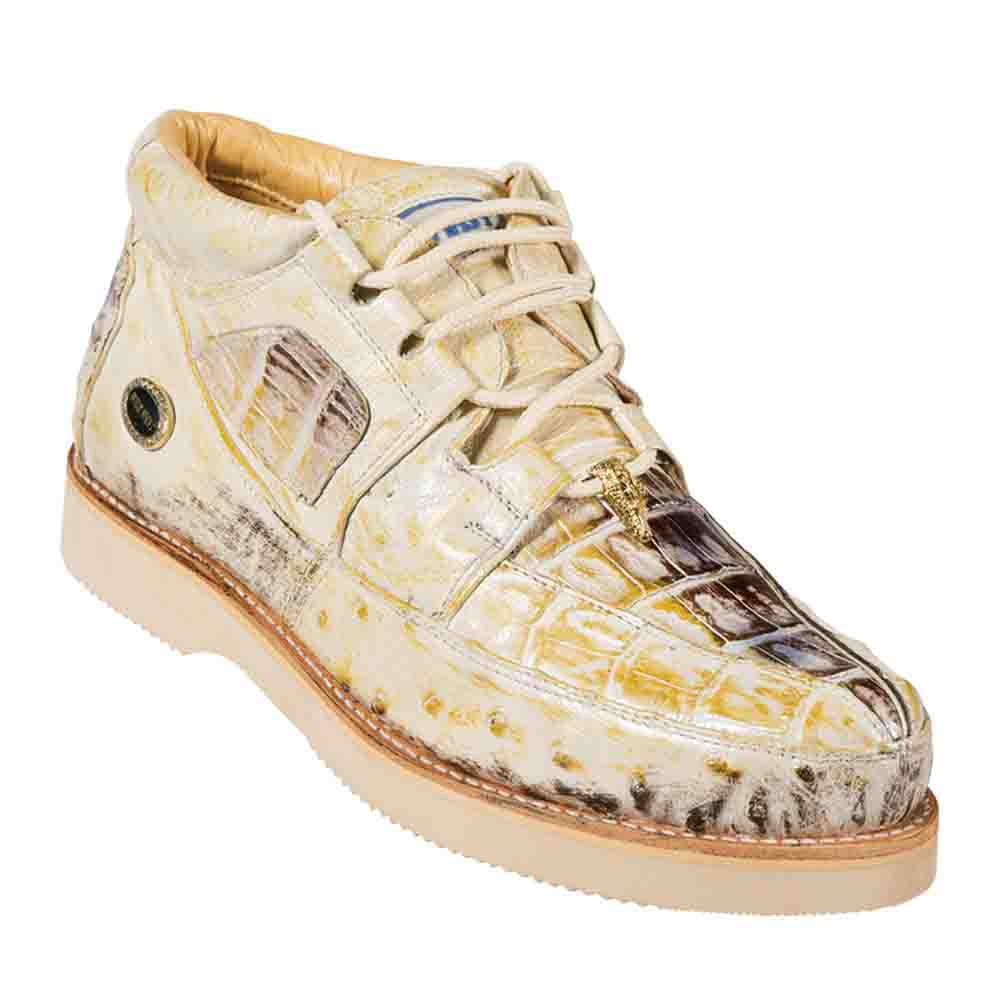 Wild West Natural Caiman With Ostrich Mens Casual Sneaker