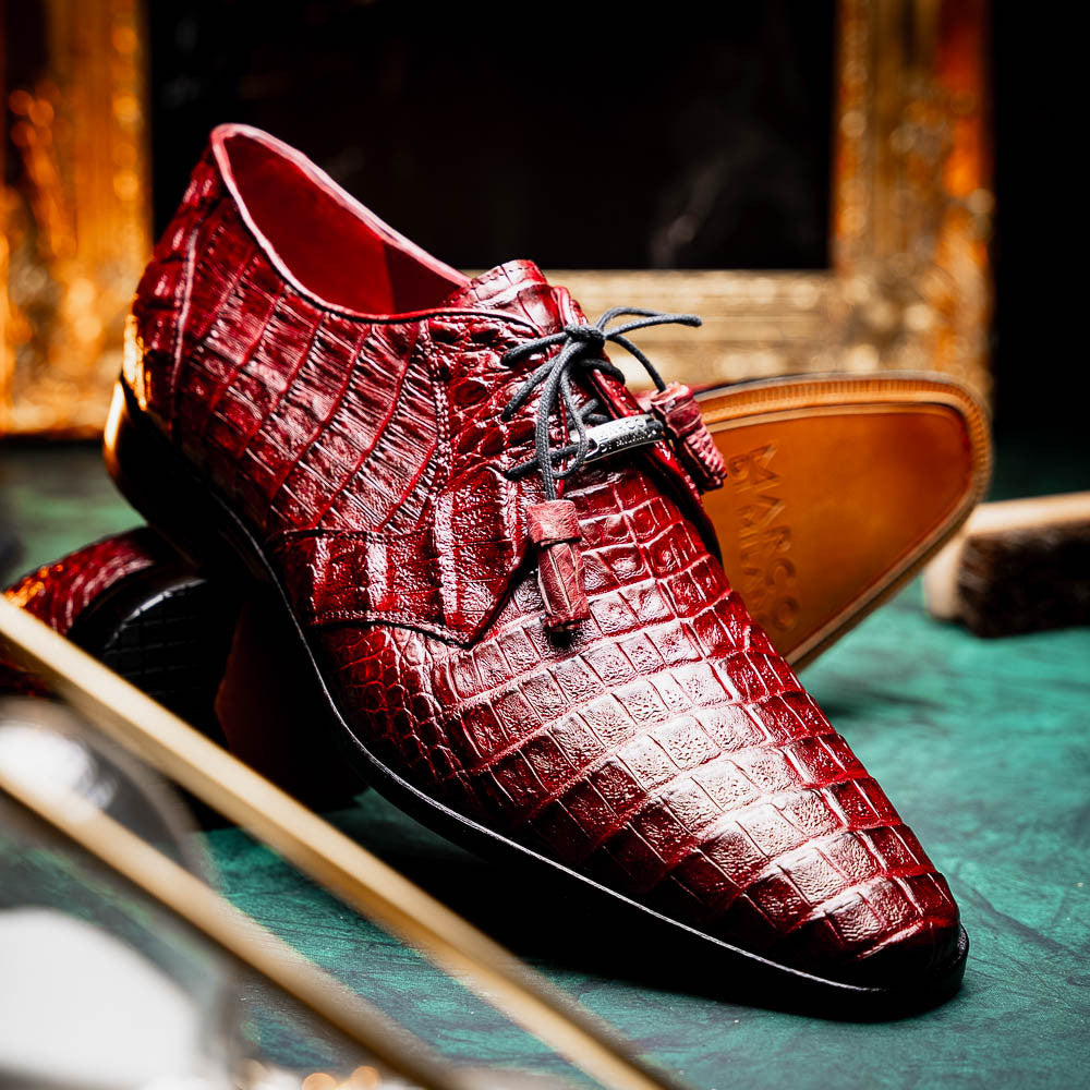 Marco Di Milano Lacio Derby Wine Caiman Shoes
