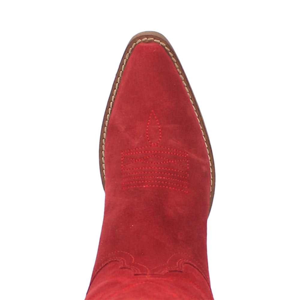 Dingo Suede White Snip Toe Western Boots for Women