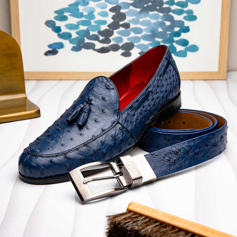 Marco Di Milano Aubiere Navy Ostrich Loafers