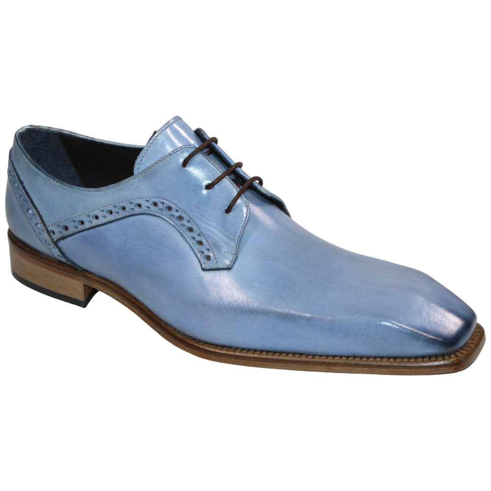 Duca Spada Men's Light Blue Calf-Skin Leather Oxfords Shoes