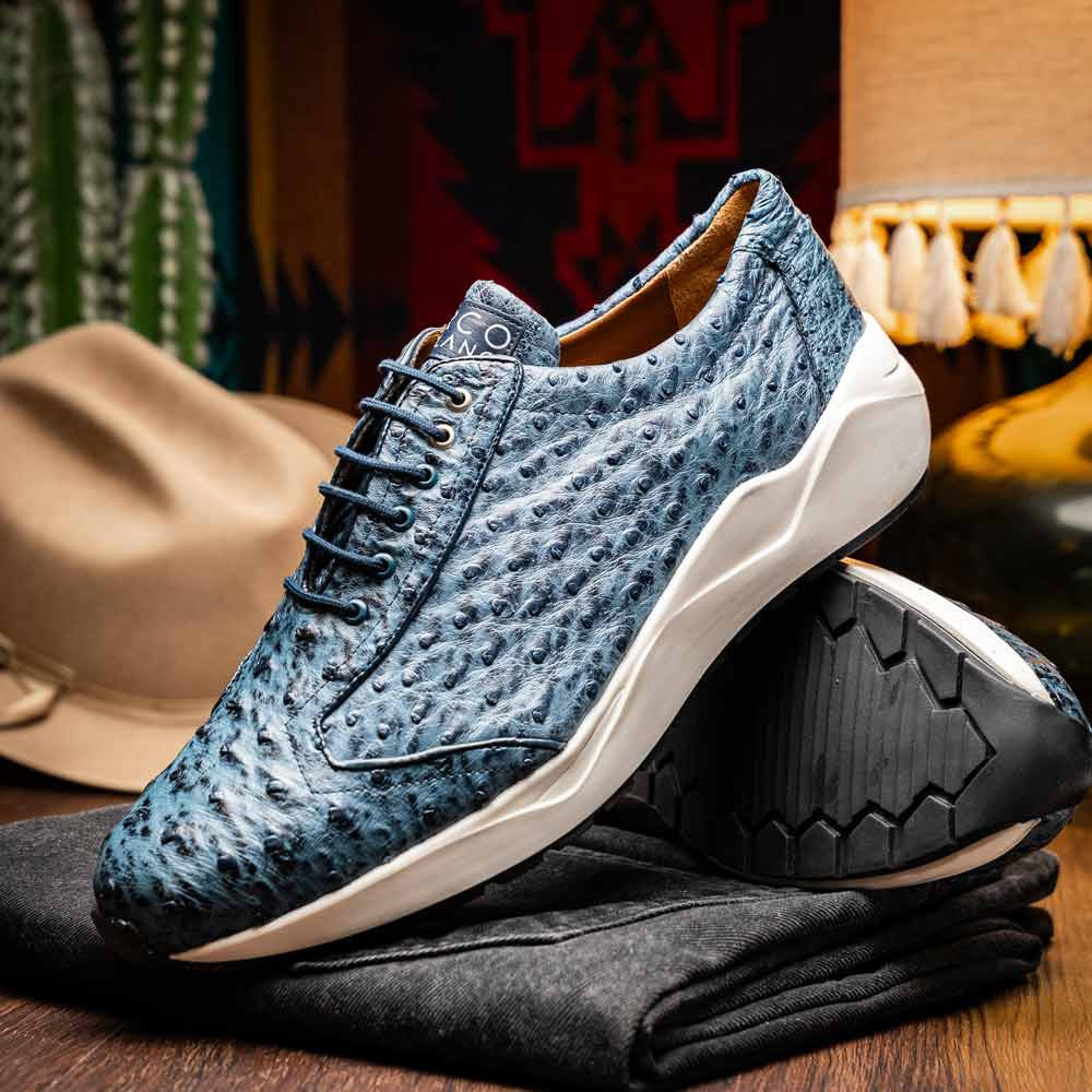 Varenna Men’s Genuine Full-Quill Qstrich Skin Luxury Sneaker | Marco Di Milano