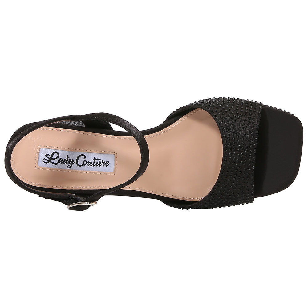 Lady Couture Judy 3” Block Heel Sandals in Black