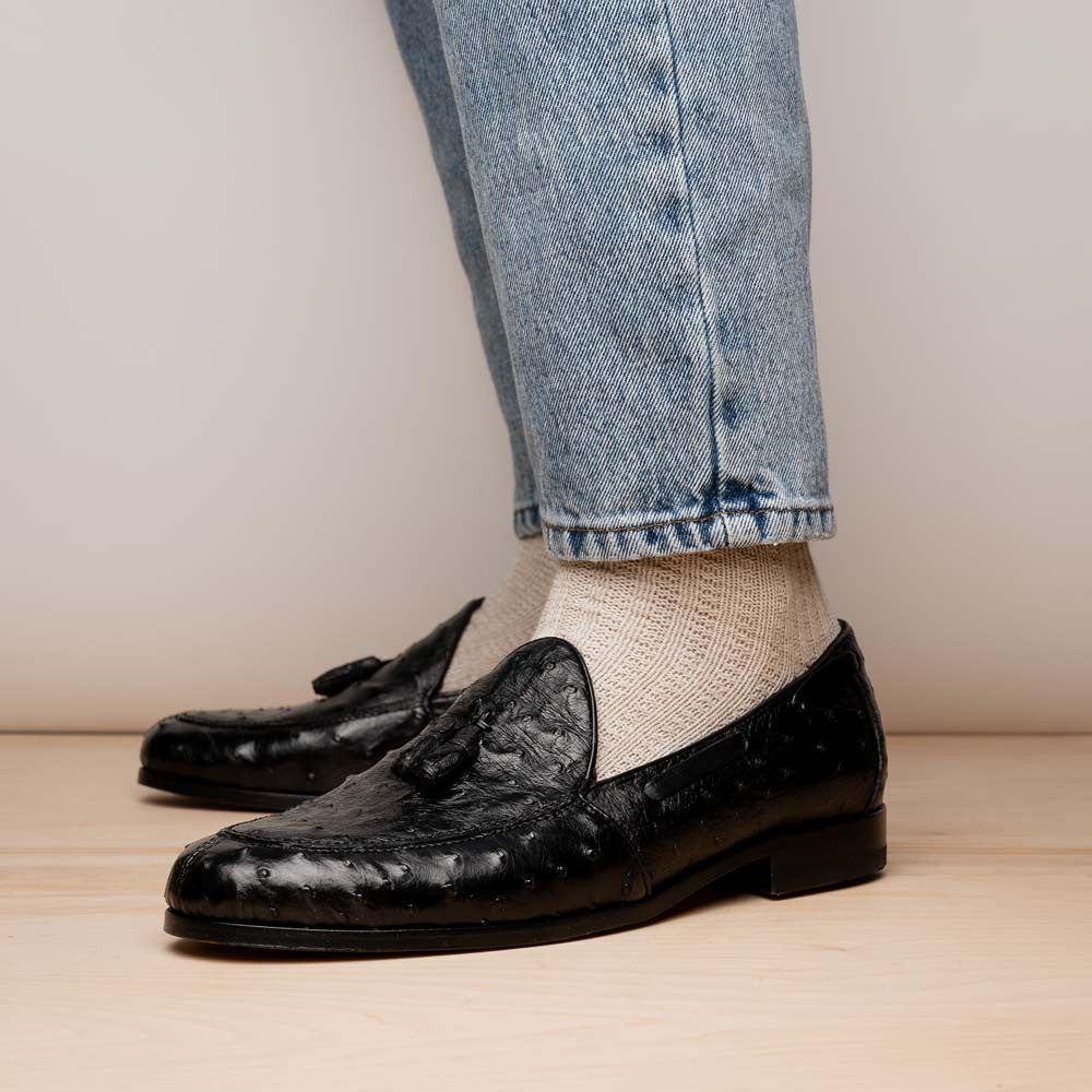Marco Di Milano Aubiere Black Ostrich Loafers