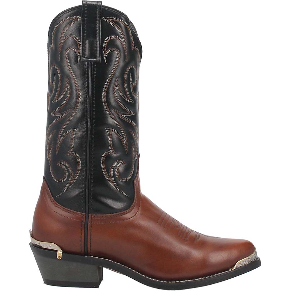 Laredo Nashville Peanut/Black J Pointed Toe Western Cowboy Boots (USA Men Size)