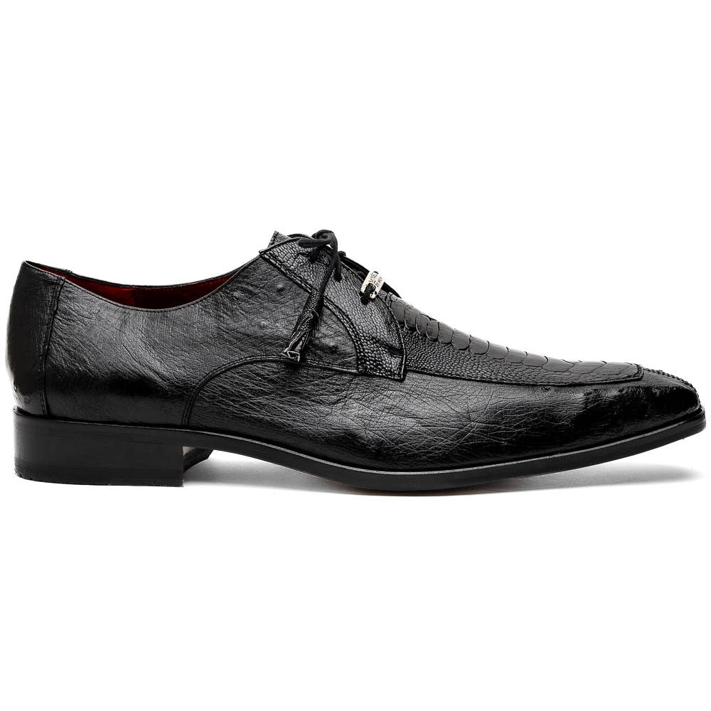 Andretti Black Men’s Genuine Ostrich Leg Dress Derby | Marco Di Milano