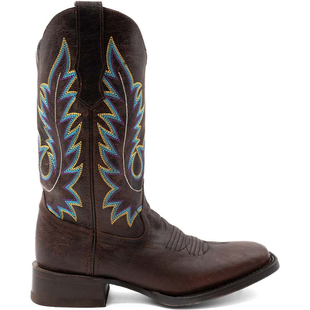 Ferrini Men’s Chase Chocolate Square Toe Leather Cowboy Boots