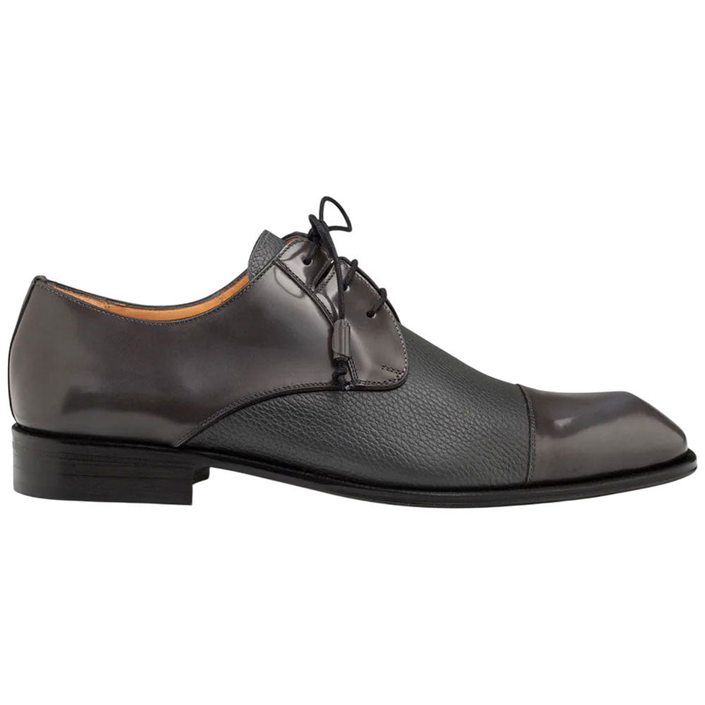 Capello Hi-Shine/Calf Grey Cap Toe Derby | Mezlan Dress Shoes for Men