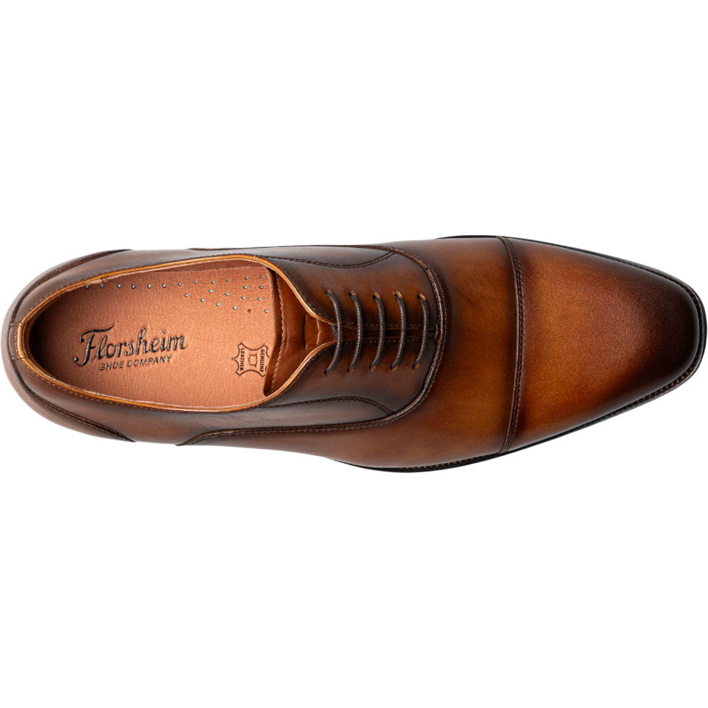Florsheim Sorrento Cognac Lux Cap Toe Balmoral Oxford Men's Shoes