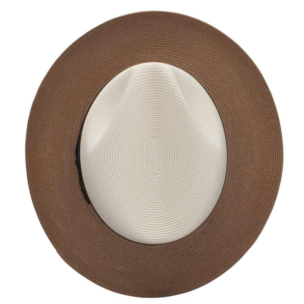 Dobbs Toledo Milan Straw Hat in Beige/Cognac