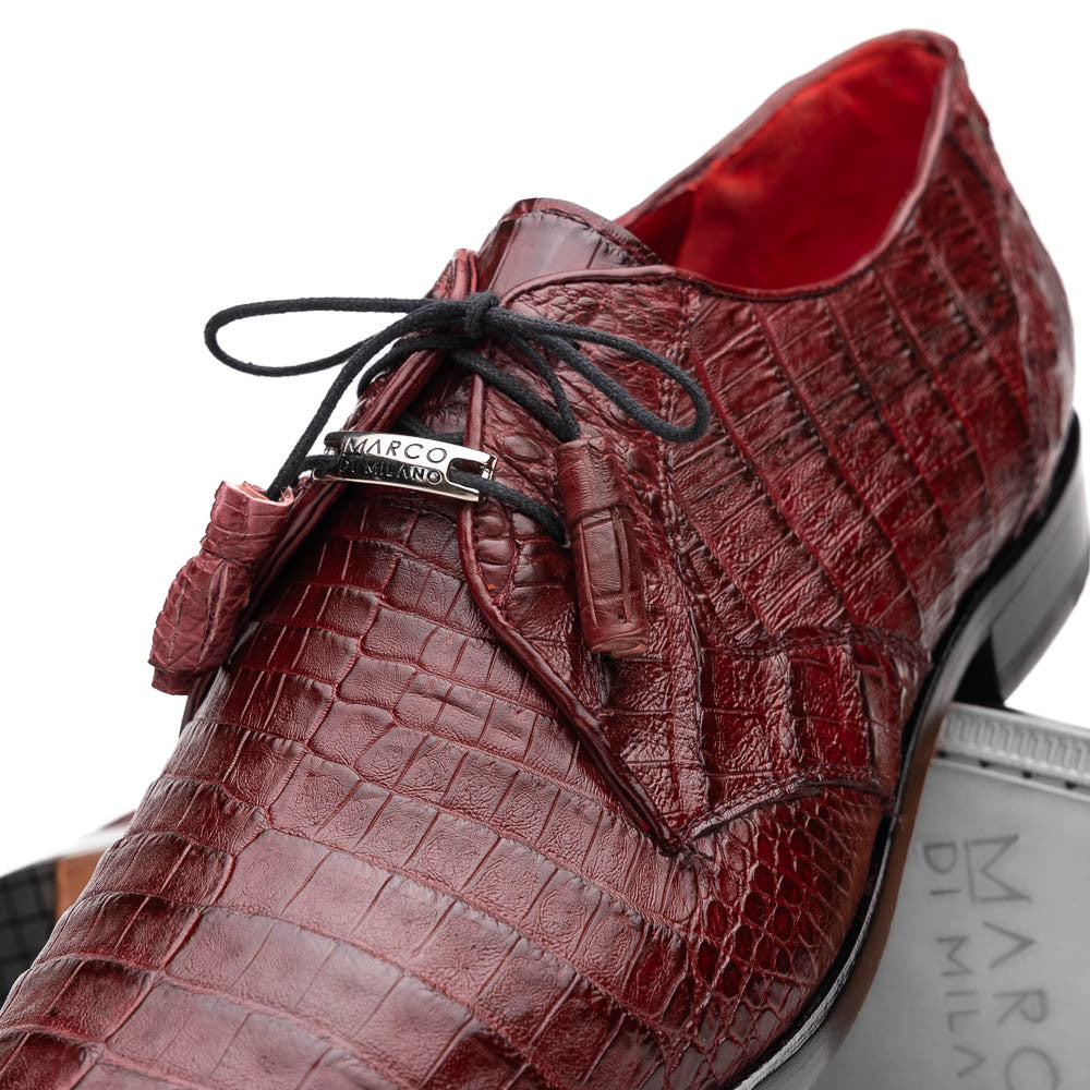 Marco Di Milano Lacio Derby Wine Caiman Shoes