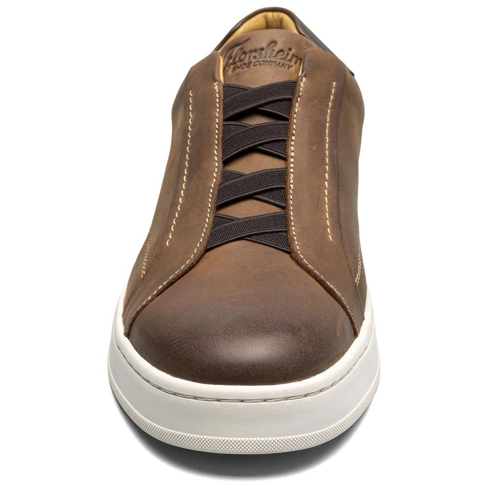 Monopoli Elastic Lace To Toe Sneaker | Florsheim Brown CH Dress Sneakers for Men