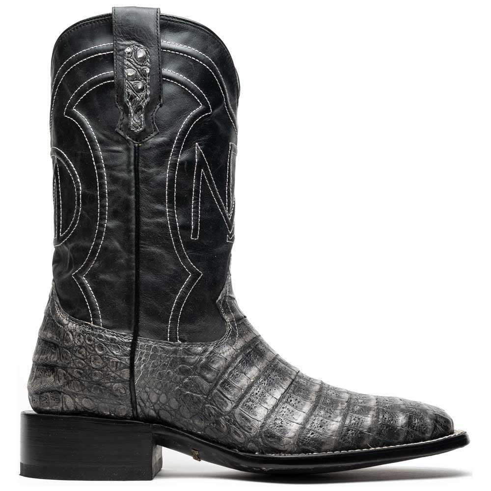 Tucson Genuine Caiman Belly Skin Stone Gray Cowboy Boot | Marco Di Milano Western Boots