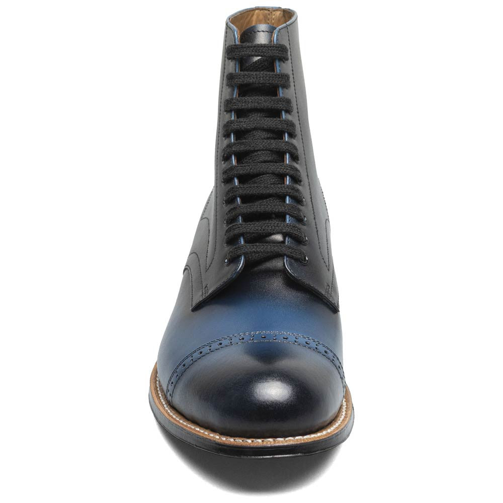 Stacy Adams Madison Blue Anaconda Print Leather Cap Toe Boots (USA Men Size)