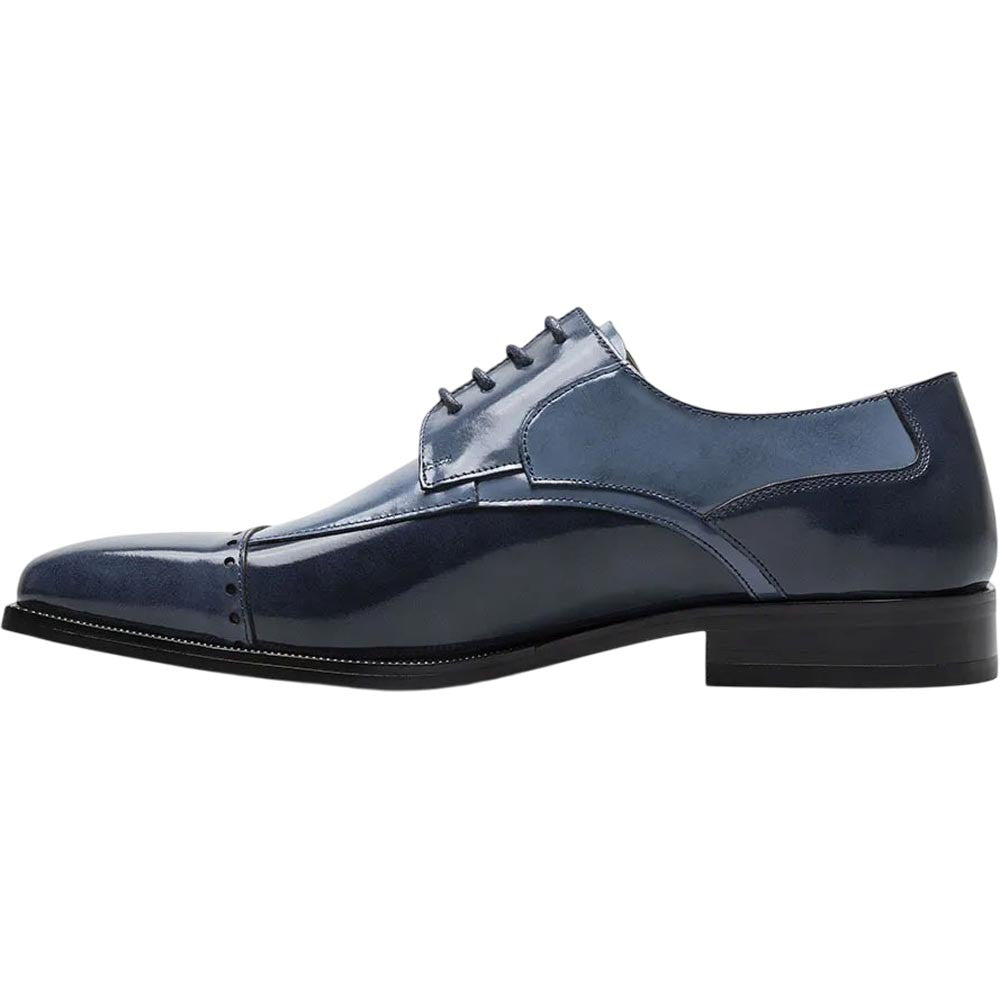 Stacy Adams Blue Multi PLAZA Modified Cap Toe Oxford
