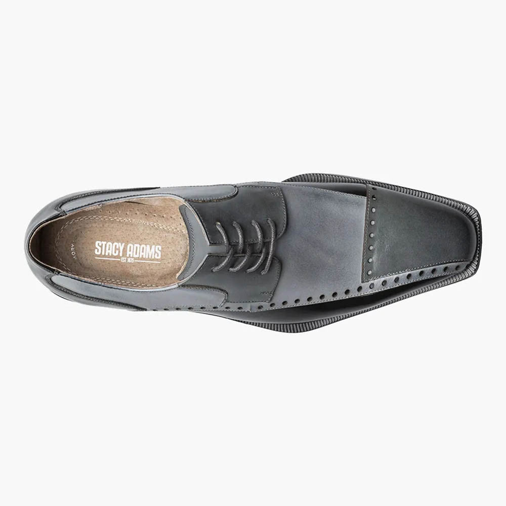 Stacy Adams PLAZA Black/Gray Modified Cap Toe Oxford Shoes