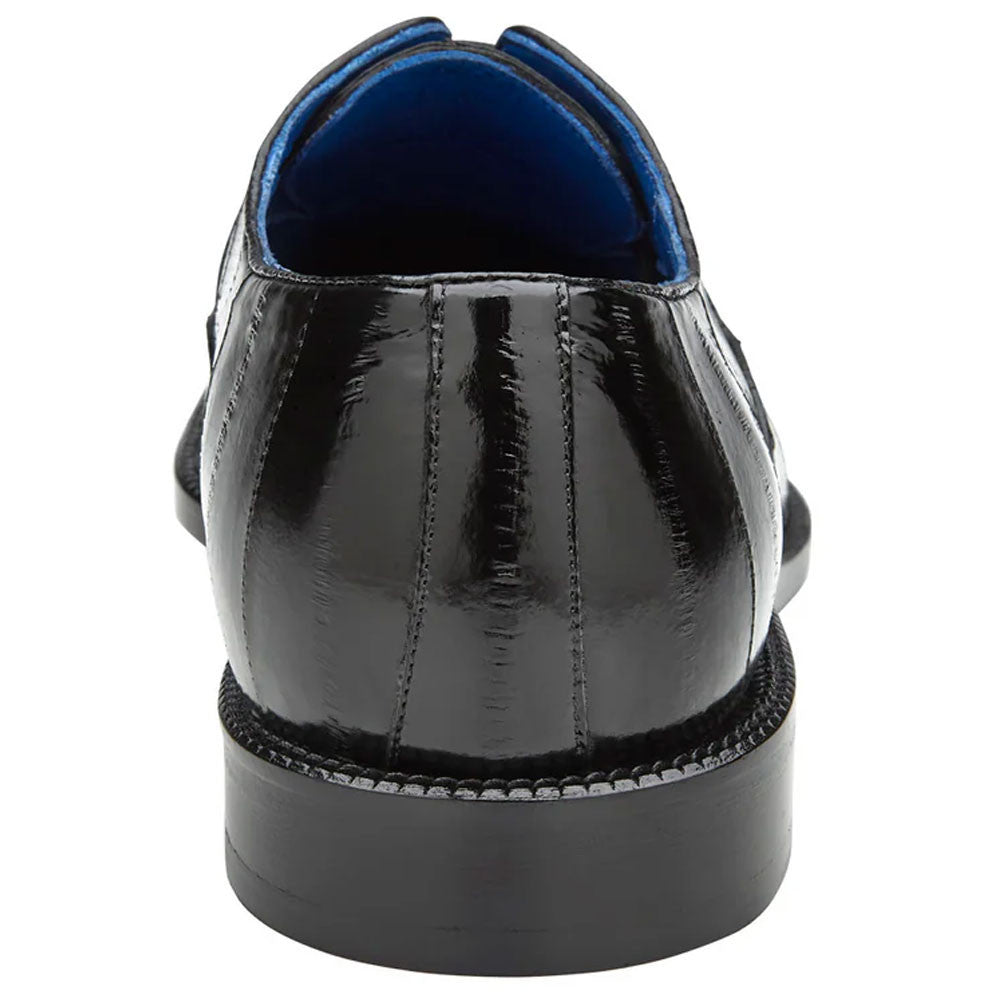 Belvedere Men's Oxfords Black Ostrich & Eel Shoe