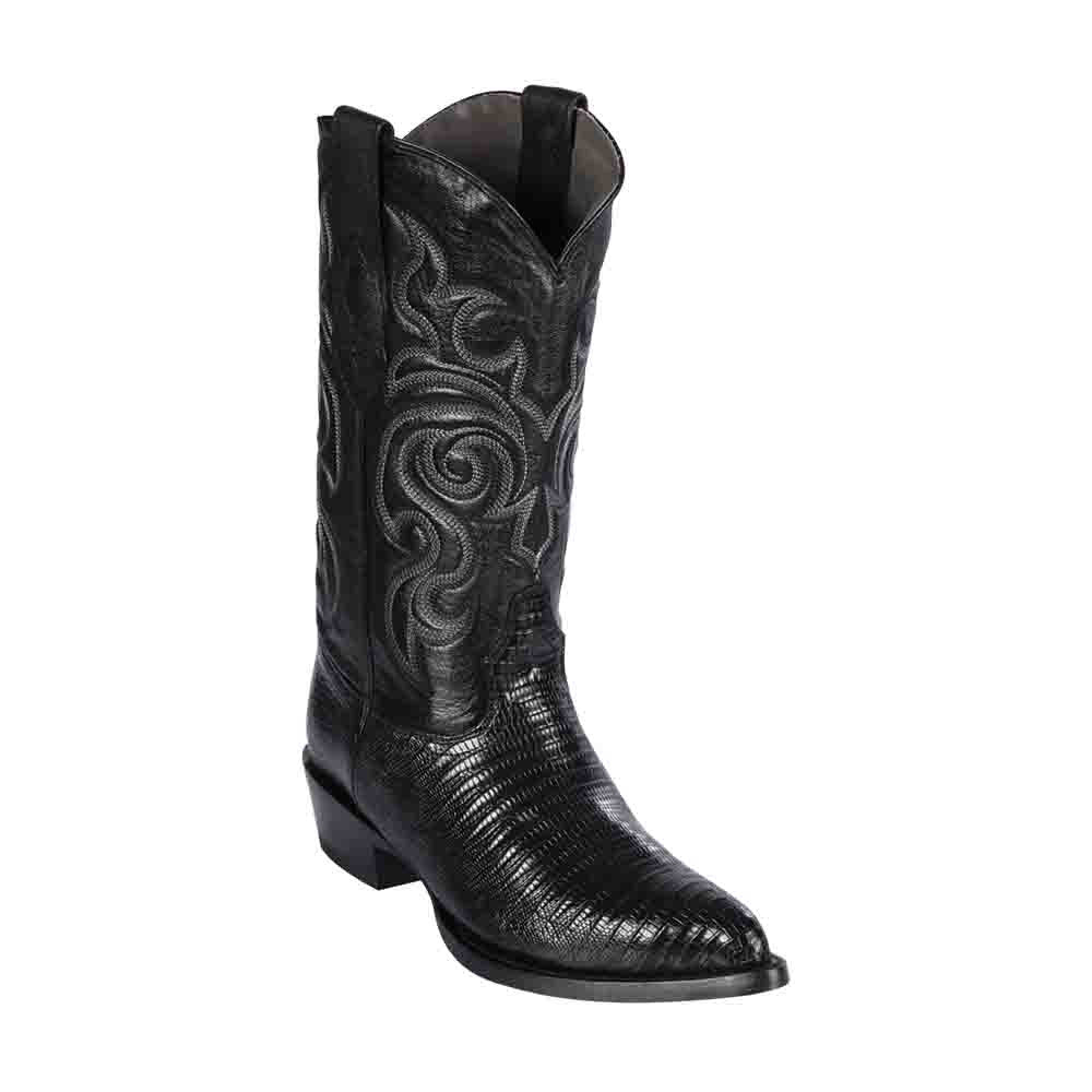 Los Altos Black J-Toe Genuine Teju Lizard