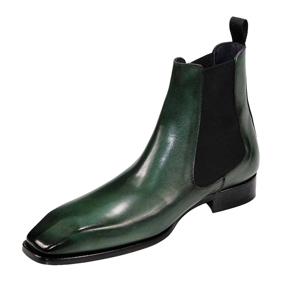 Duca Empoli Men's Green Calf-Skin Leather Boots