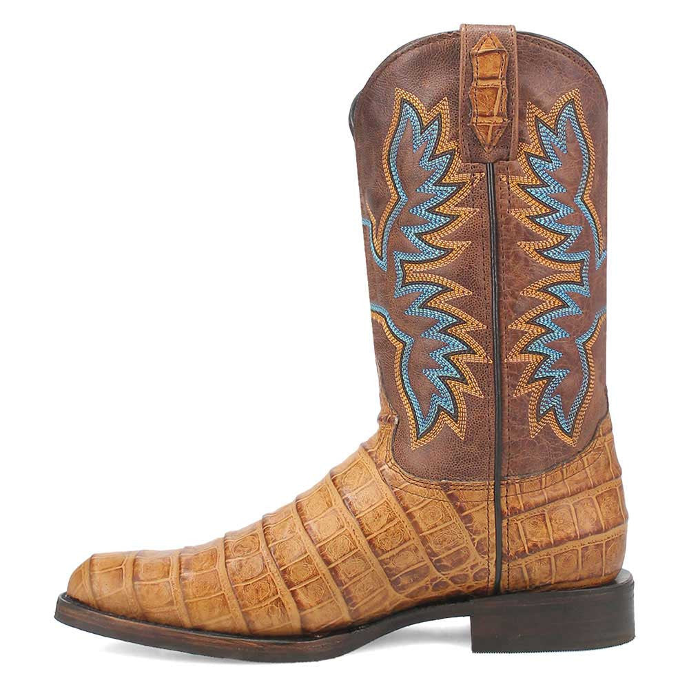 Dingo Trail Boss Tan Crocodile Print Round Toe Western Cowboy Boot (US Men Size)