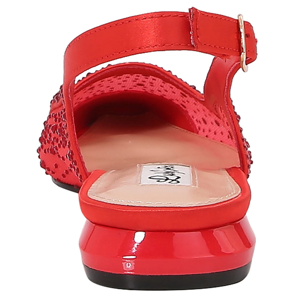 Lady Couture Kara 0.75” Block Heel Flats in Red