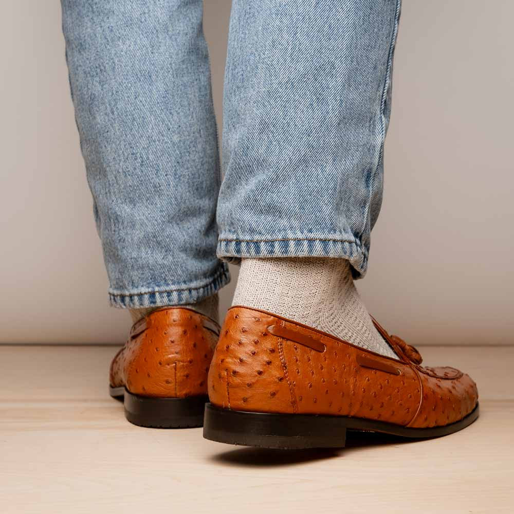 Marco Di Milano Aubiere Cognac Ostrich Loafers