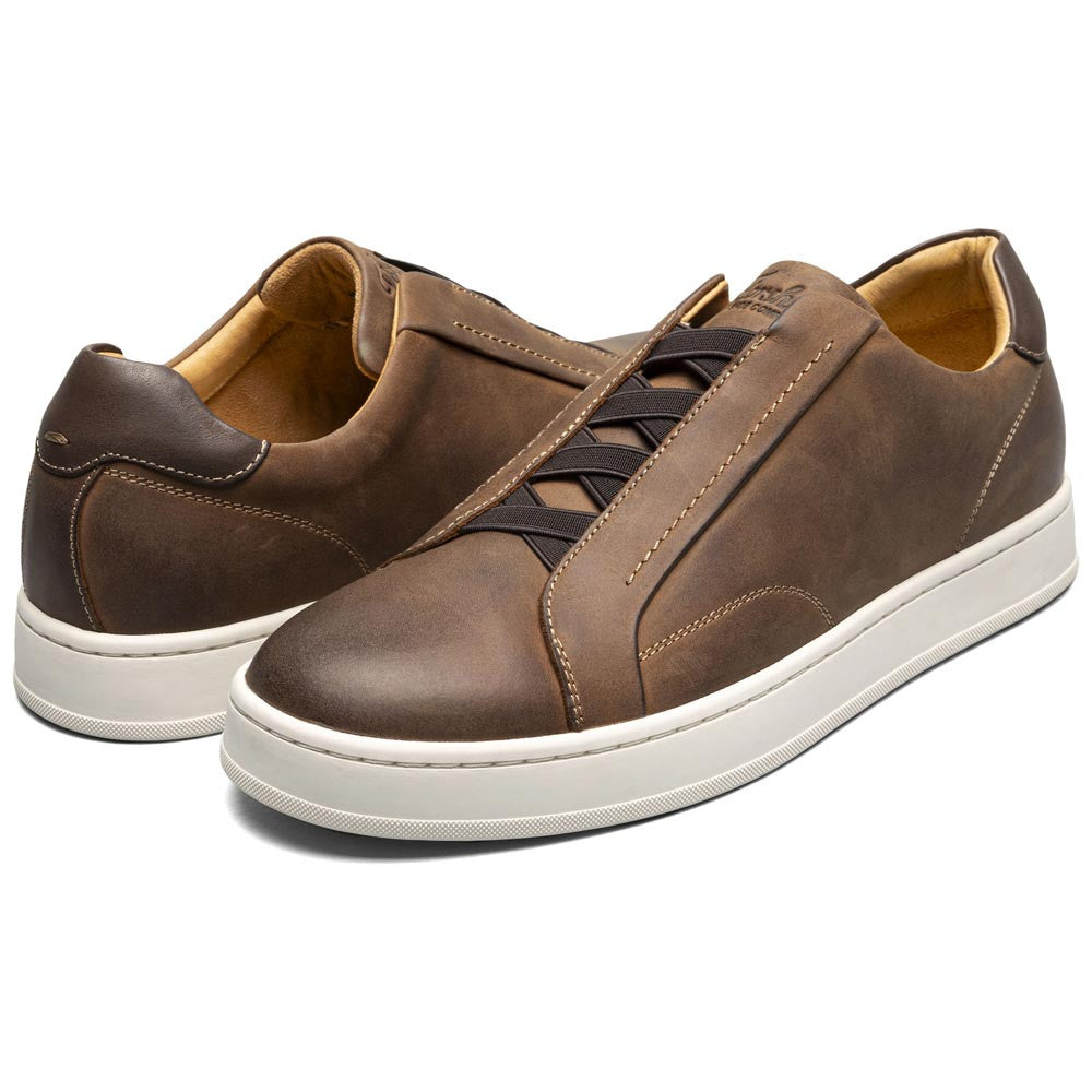 Monopoli Elastic Lace To Toe Sneaker | Florsheim Brown CH Dress Sneakers for Men