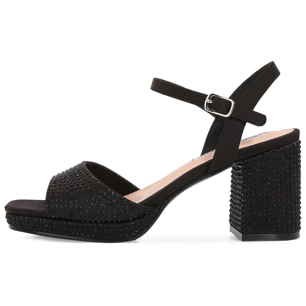 Lady Couture Judy 3” Block Heel Sandals in Black