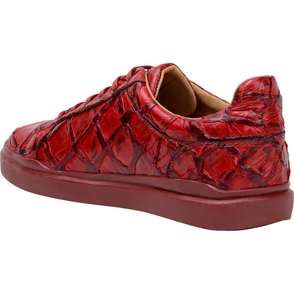 Belvedere Kingstone Red Men’s Genuine Pirarucu Sneakers