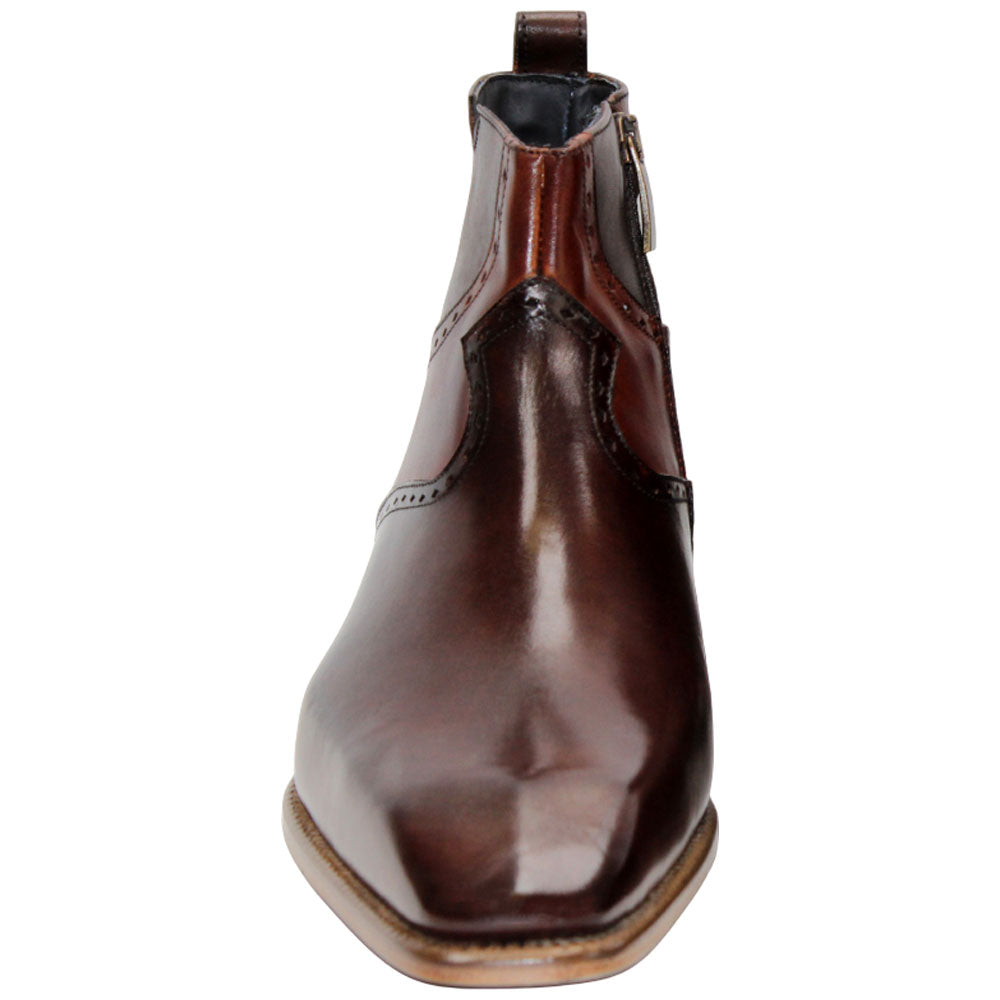 Duca Pedaso Men's Chocolate/Brandy Calf-Skin Leather Oxfords Shoes