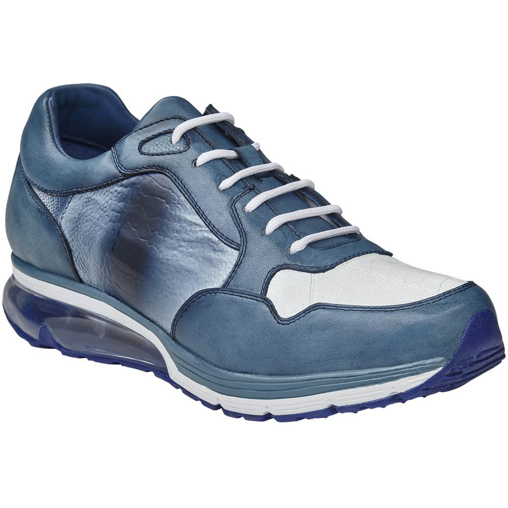 Belvedere Gino Men’s Genuine Ostrich & Soft Italian Calf Leather Sneakers