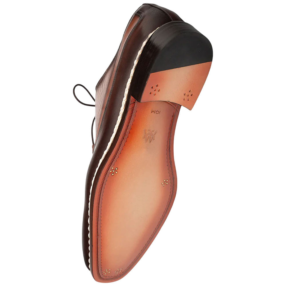 Bowery Calfskin/Deerskin Chocolate Multi Derby | Mezlan of Spain Dress Shoes