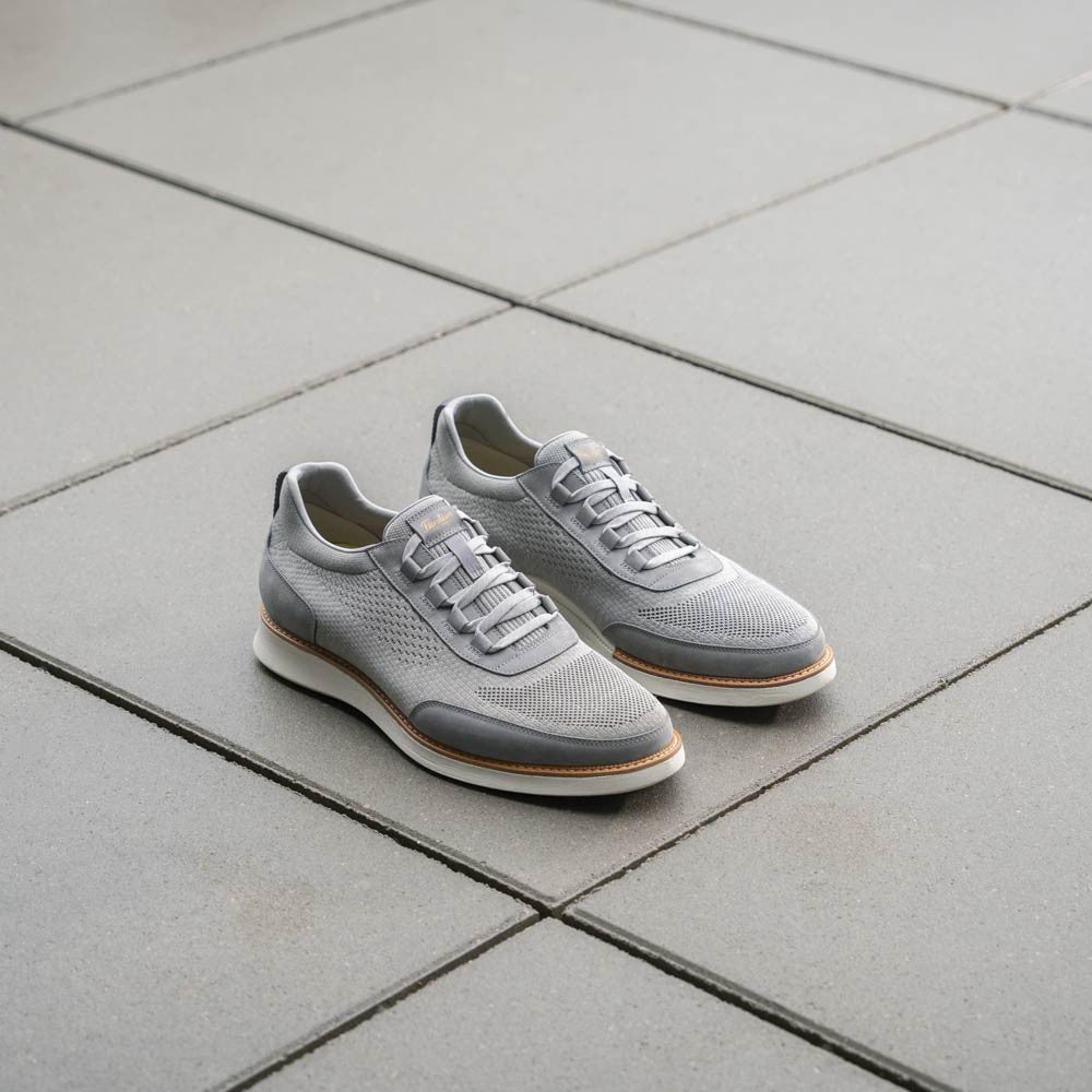 Florsheim Launch Gray Knit Elastic Lace Moc Toe Slip On Men's Shoes