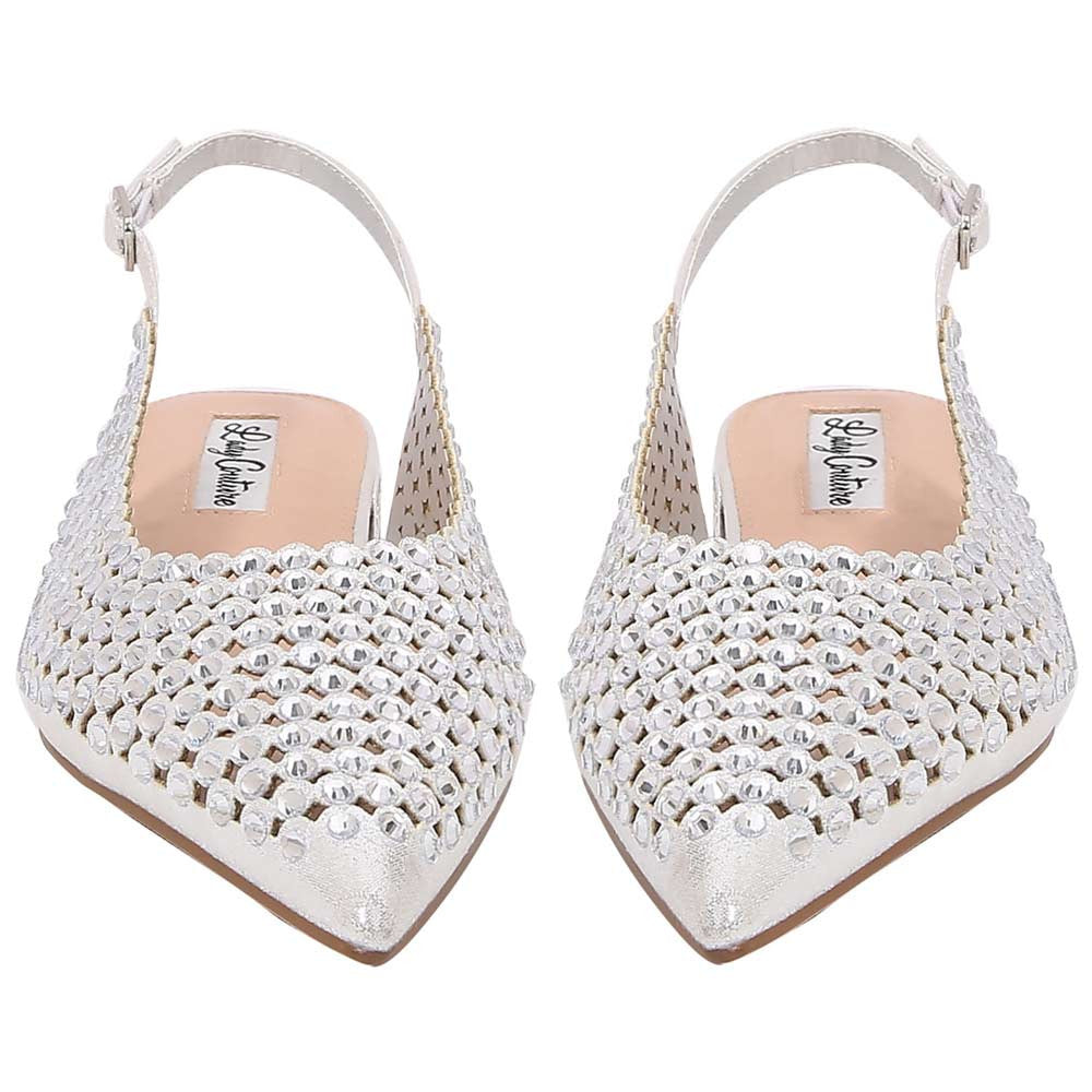 Lady Couture 0.75” Heel Emmy Flats in Silver
