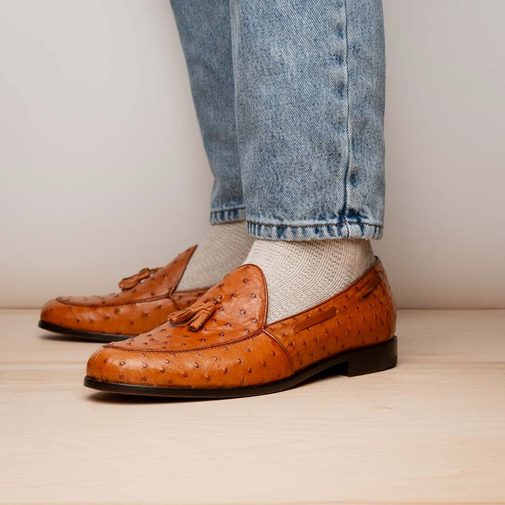 Marco Di Milano Aubiere Cognac Ostrich Loafers