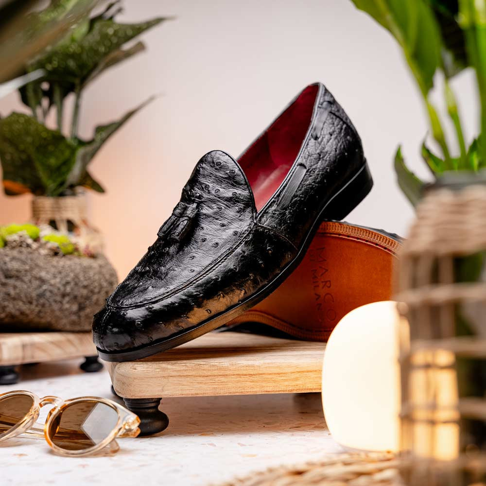 Marco Di Milano Aubiere Black Ostrich Loafers