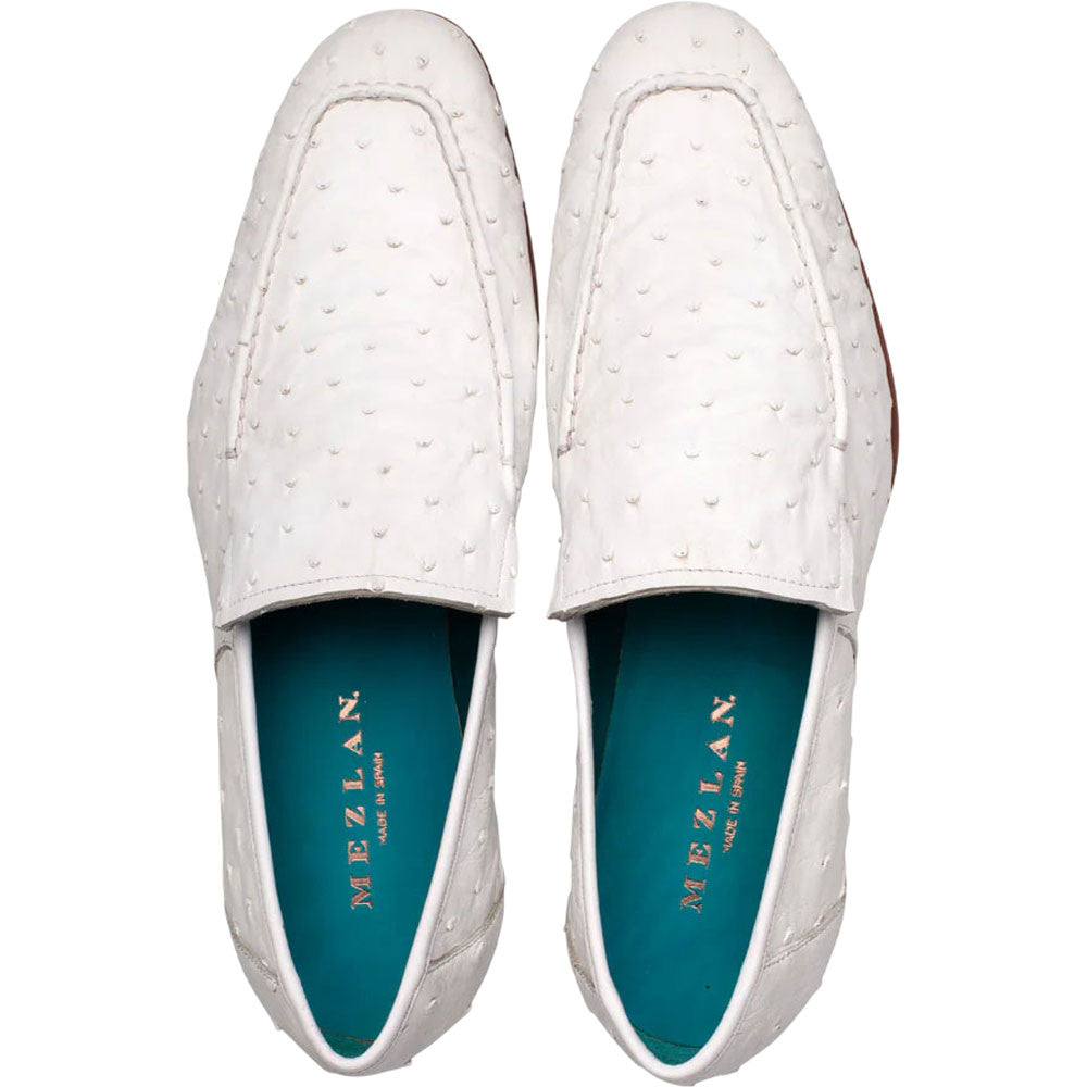 Mezlan Men’s Menor White Genuine Ostrich Slip-On