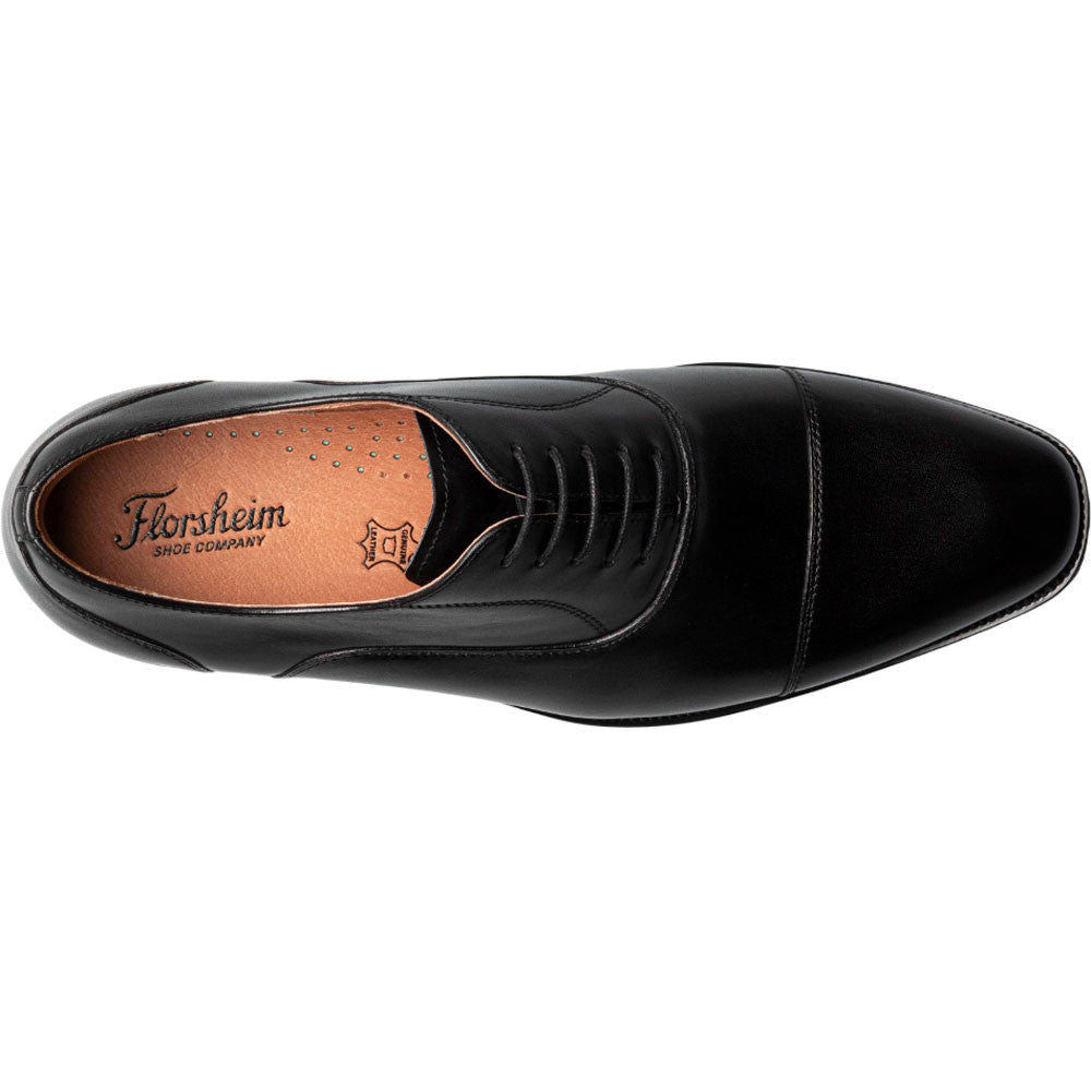 Florsheim Sorrento Black Lux Cap Toe Balmoral Oxford Men's Shoes