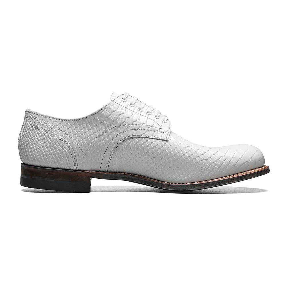 Stacy Adams Men's Madison White Anaconda Print Plain Toe Oxford
